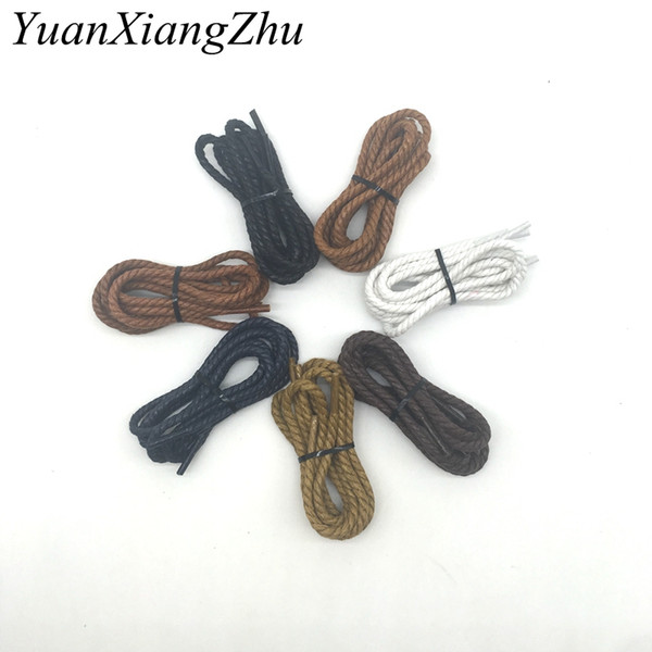 1 Pair Casual Leather Shoelaces Waxed Round shoe laces Shoestring Martin Boots Sport Shoes Cord Ropes 60/90/120/150cm P4