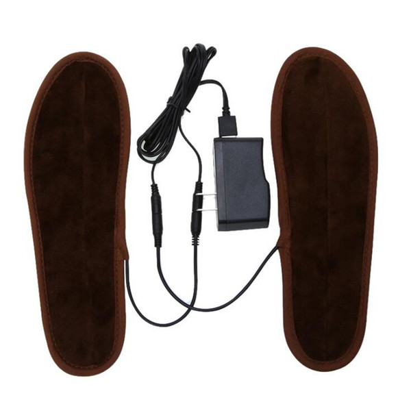 YJSFG HOUSE New USB Electric Powered Plush Fur Heating Insoles Winter Keep Warm Foot Shoes Pad Heated Insolec