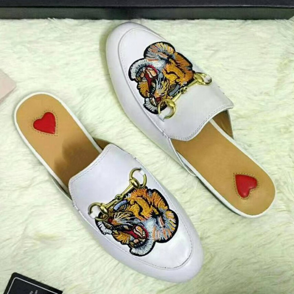 Lady Brand Flats Shoes Summer Slippers Cow Leather Non-slipping Sole High Quality Original Package (Dust Bag,Box)