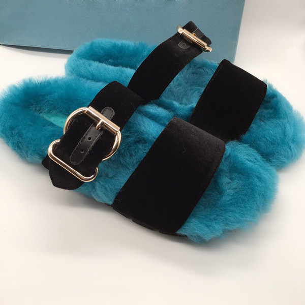 Women Feather Sliders Slippers Feather Fluffy Marabou Mules Open Toe Sandals brand fashion luxury designer women shoes