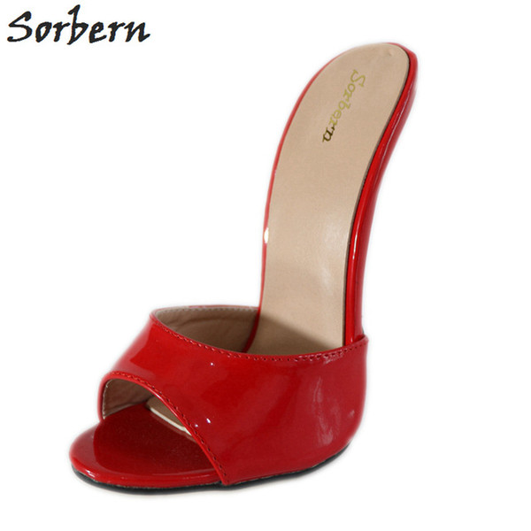 Sorbern Sexy Red 18Cm High Heels Open Toe Custom Colors Ultra Stilettos Summer Shoes Ladies Sandals For Women Spike Heels