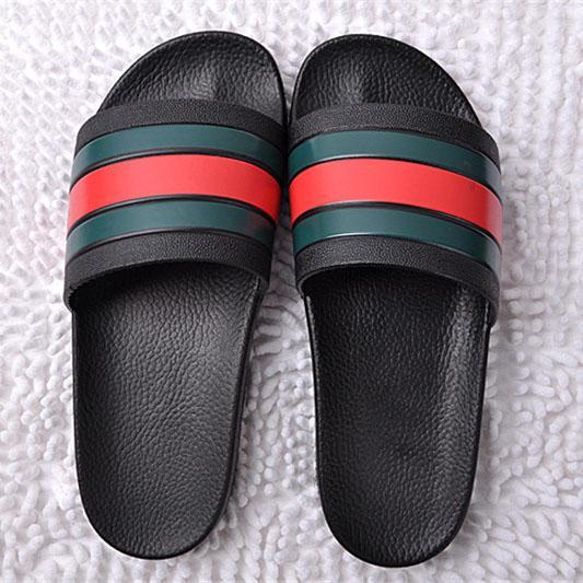 BEST High Quality Designer striped sandals Men Summer Rubber Sandals Beach Slide Fashion Scuffs Slippers Indoor Shoes Size EUR 40-45