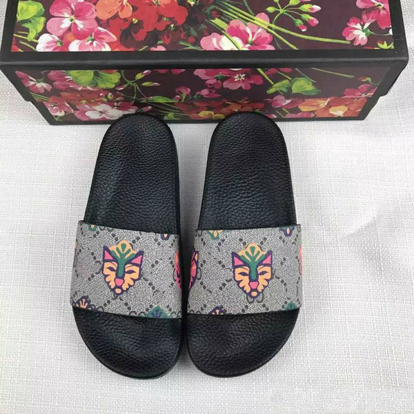 Ace Shoes Women Luxury designer sandals 20 mix models momen women slippers with box flower tigers snake print rubber leather R6