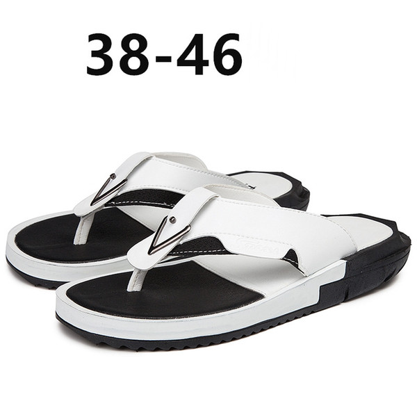 Fashion Mens slippers high quality antiskid flip flops big size slippers men beach slipper wearproof sandals zy9493