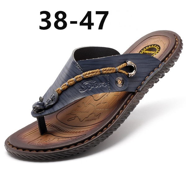 Leisure Mens slippers brand designer outdoor flip flops straw decorated shoes big size slippers men beach slipper breathable slipper zy290