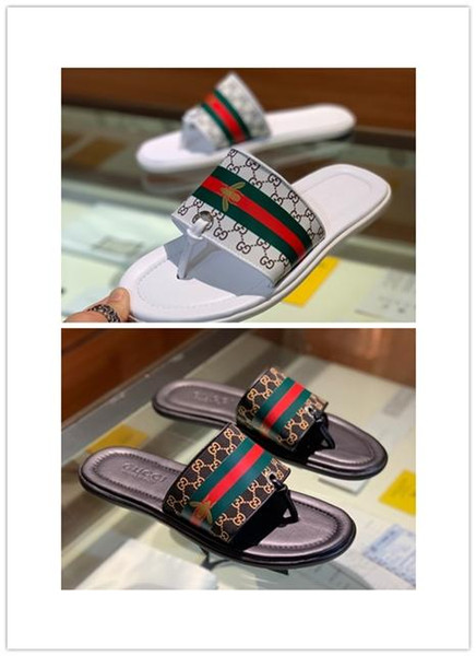 luxury Rubber slide sandal Floral men slipper Gear bottoms Flip Flops men striped Beach causal slipperSize 38-45