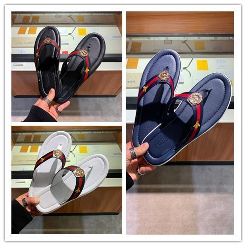 2019 Best Qualitynew fashion luxury quality leather and fashionable breathable leisure human character slippers for delivery of Size 38-45