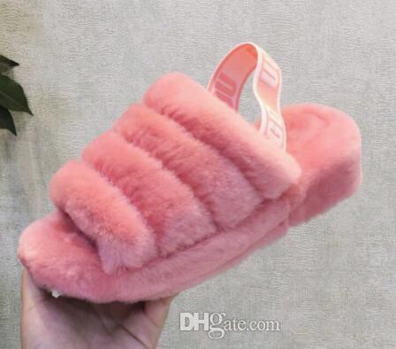 Pop Fit Explosion Models New Baby With Flat Flat Wool Slippers Furry Impression Cherry Powder Yeah Cool Snow Boots