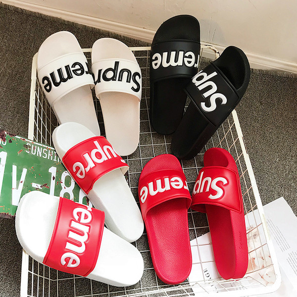 Designer Slippers Brand Letters Desinger Slides Mens Flip Flops Summer Skid Resistance Beach Flat Slippers Shoes 4 Colors Optional