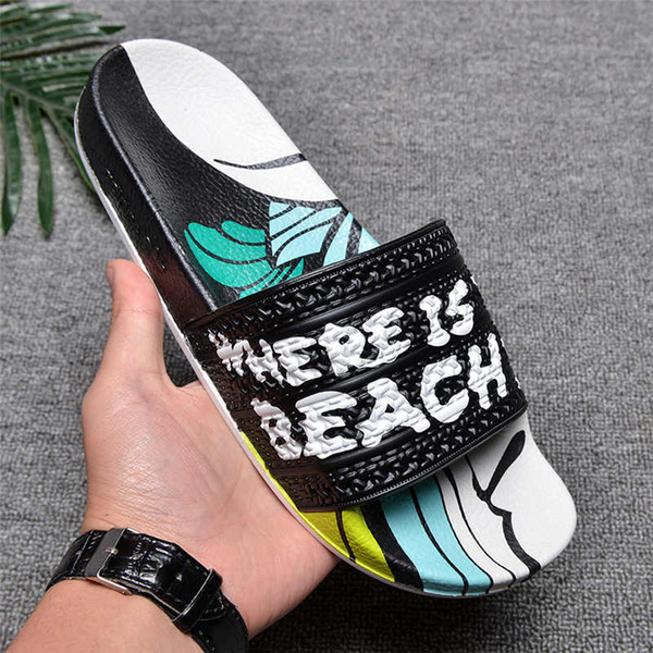 WITH box new arrival male scuffs fashion men summer beach slippers factory wholesale high quality multicolor sandals size 40-45