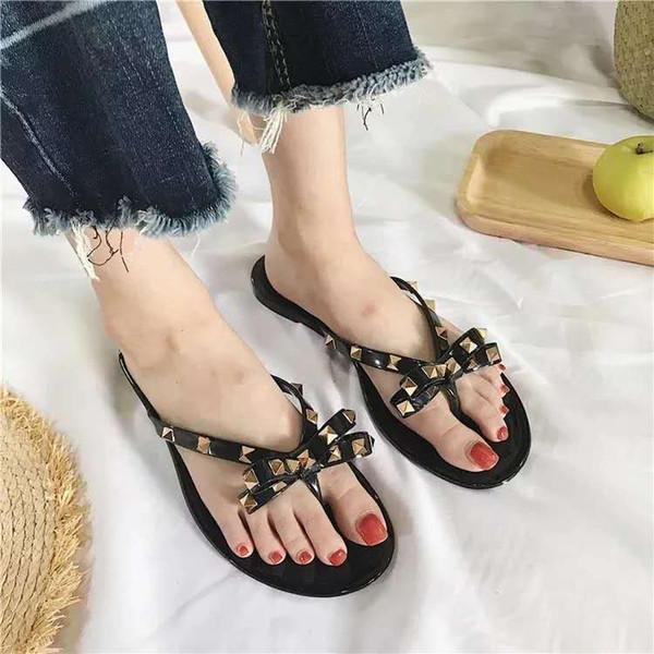 Fashion Trend Butterfly Knot and Flip-flop Slip Shoes