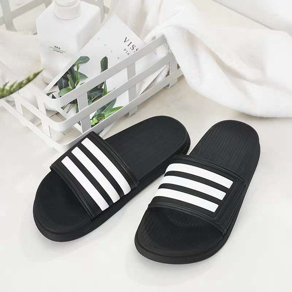 New Sandals Ladies Home Household Indoor Outdoor Lovers Bath Slippers Ladies Sandals with Three Stripes Striped Slippers