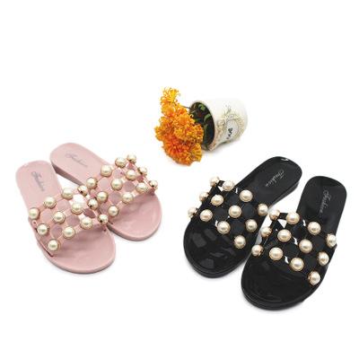 fashion new sandals lady hollow pearl grape particles cool slippers PVC casual flowers thick bottom sandals outdoor sandals 10 pair