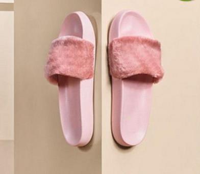 Hot Rihanna Leadcat Fenty Faux Fur Slide Sandal,Women Classical Fenty Slippers Black Slide Sandals Fenty Slides