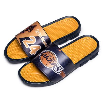 Sports star printing slippers High Quality Brand Men Summer Rubber Sandals Beach Slide Fashion Scuffs Slippers Indoor Shoes