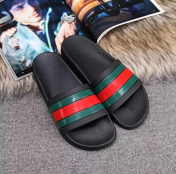 2018 Women Men non-slip Summer Luxury Designer Beach Indoor Flat G Shoes Brand Mens Sandals Slippers House Flip Flops With Spike sandal