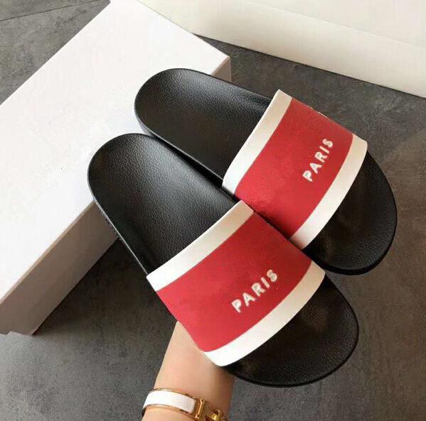 2018 Fashion slide sandals slippers for men women WITH ORIGINAL PARIS Hot Designer unisex beach flip flops men slipper BEST QUALITY RIVOLI