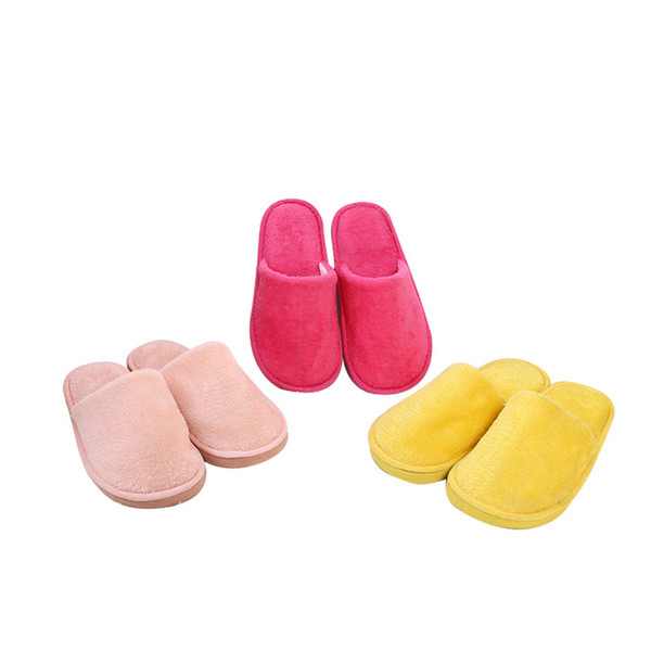 wholesales 2018 New plush indoor home in autumn and winter wooden floor antiskid warm mute EVA cotton slippers best selling S005