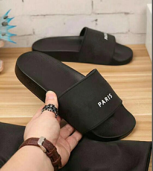 2019 Fashion sandals slippers for men women WITH ORIGINAL PARIS Hot Designer unisex beach men slipper BEST QUALITY RIVOLI