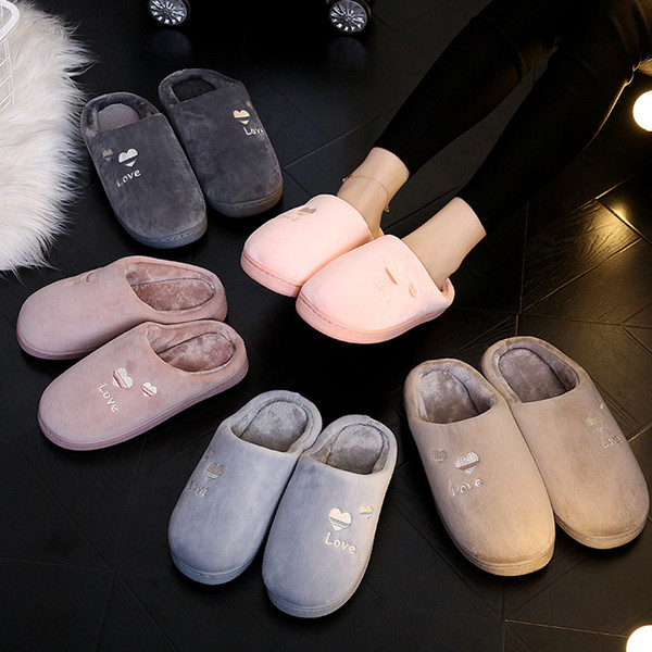 wholesales 2018 new winter household indoor antiskid warm plush cotton towed mens and womens cotton slippers brand design S002