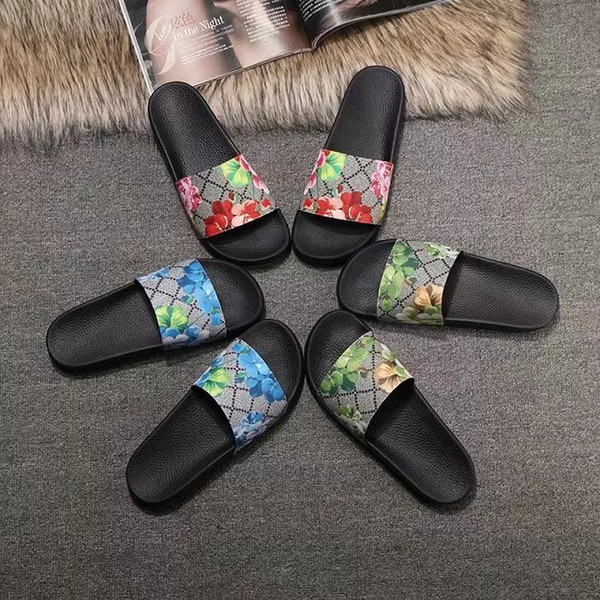 Luxury Designer Couple Lover Flat Sandals Slippers Genuine Leather Slides Summer Indoor House Flip Flops With Spike sandal Slippers With Box