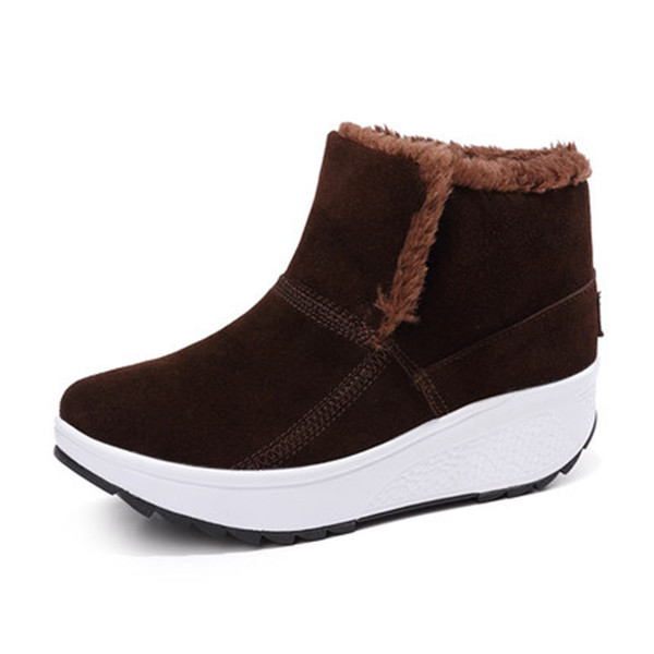 Hot Sale-Women Toning Snow Boots Winter Paltform New Plus Velvet Non-slip Female Sneakers Light Weight