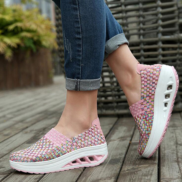 Hot Sale-ns shoes mesh cloth shoes breathable slope with high platform womens shoes summer casual shoe women