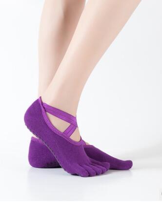 Hot Sale-Yoga socks dance bipedal sportsfingers socks professional anti-skid yoga socks five toes cross