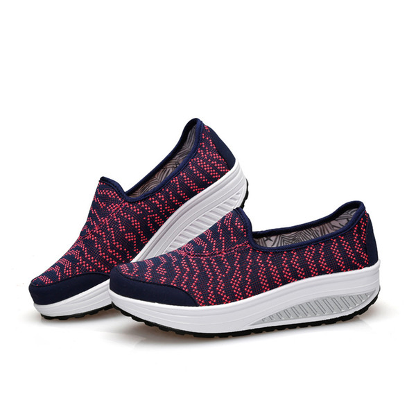 Hot Sale-Women's Sport Fitness Shoes Women Swing Wedges Toning Shoes Height Increasing Platform Trainers Sneakers