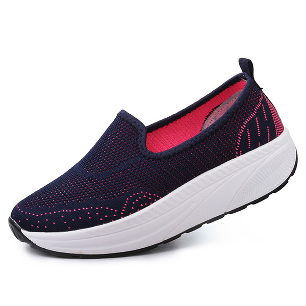 Hot Sale-Women Flat Platform Shoes Slip On For Ladies Fitness Shoe Zapatos Mujer Comfortable Soft Wedge Newest