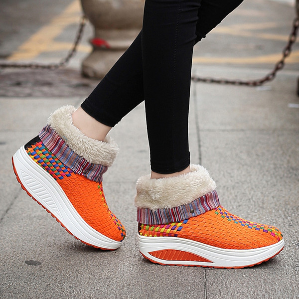 Hot Sale- shoes Swing Wedges platform warm outdoor sports trainers Sport sneakers woman shoe winter warm