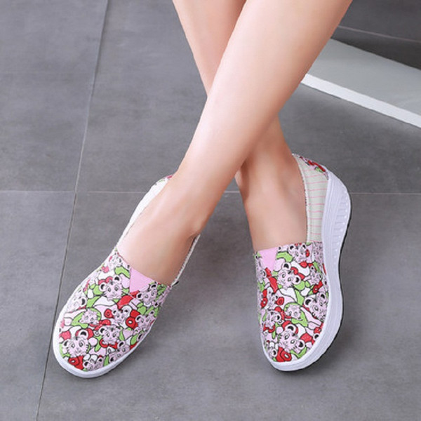 Hot Sale-ing Wedge Light Weight Sports Shoes For Women Swing Shoes Breathable Slimming Sneakers