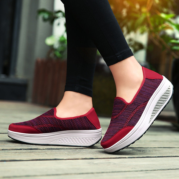 Hot Sale-ing Shoes Slimming Breathable Platform Swing Wedge Shoes Health Deportivas Mujer