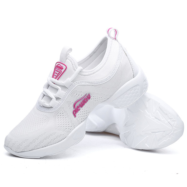 Hot Sale-Women Jazz Fitness Shoes Female Sneakers Breathable Hip Hop Height Soft Lightweight Vogue Shoes Mama