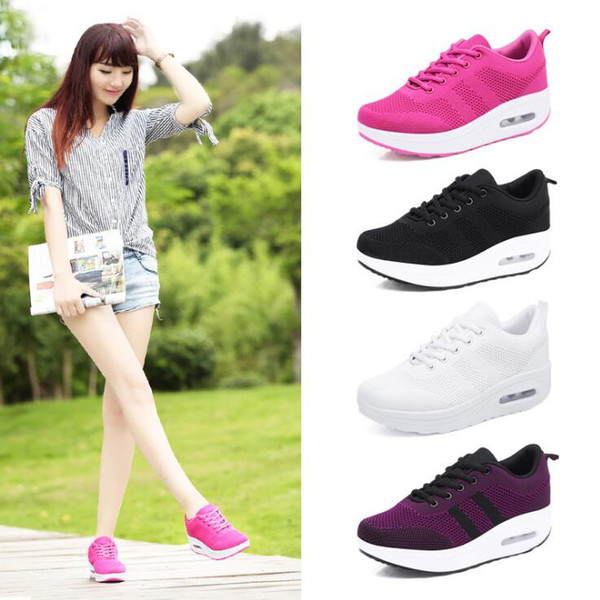 Hot Sale-sneakers 2019 Spring new mesh breathable sports casual shoes platform women shoes cushion shoes women booster