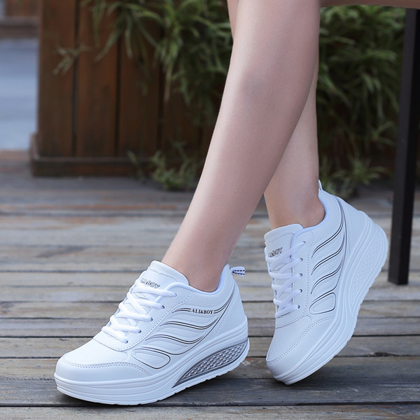 Fitness Women's Sneakers Platform toning Wedge Light weight sports shoes for women Swing Shoes Breathable Slimming