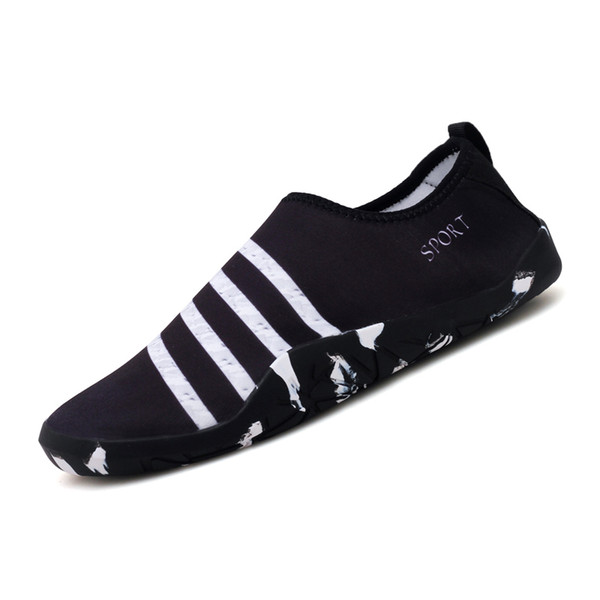 Men Summer Breathable Knit Fabric Fitness Shoes Mens Outdoor Slip-on Water Skiing Shoes Men Indoor Comfort Aqua Sock Shoes