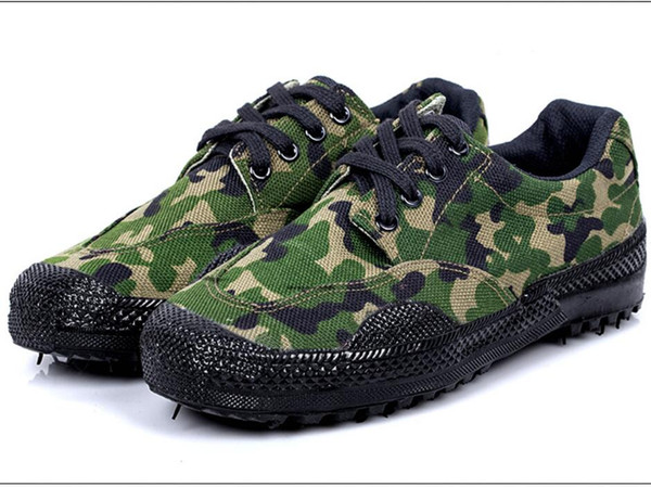 Military training camouflage mountaineering combat walking shoes canvas low-cost strap sports promotion shoes free express mail to countries