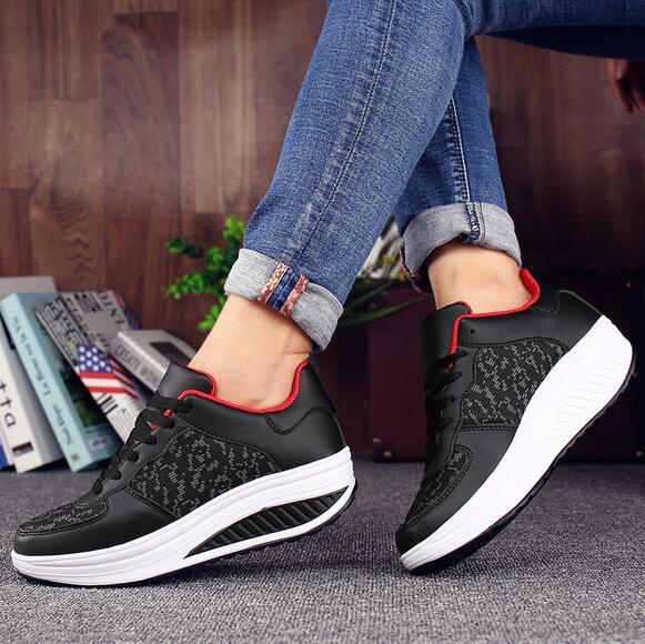 100% New 2018 summer new openwork rocking shoes female increase thick platform casual travel shoes breathable women's shoes 35-42