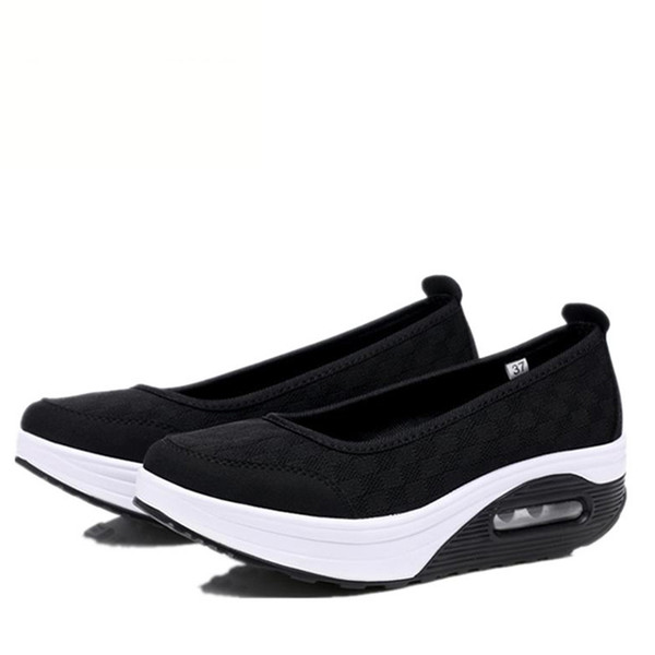 Summer Swing Shoes Women new Thick Soles Cushion Wedge Slimming Shoes Height Increasing Breathable Toning Shoes