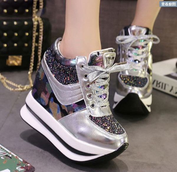 Shoes Women Summer Breathable Mesh Sports Shoes Female Fitness Swing Platform Wedge Shoes Lady Lose Weight Sneakers