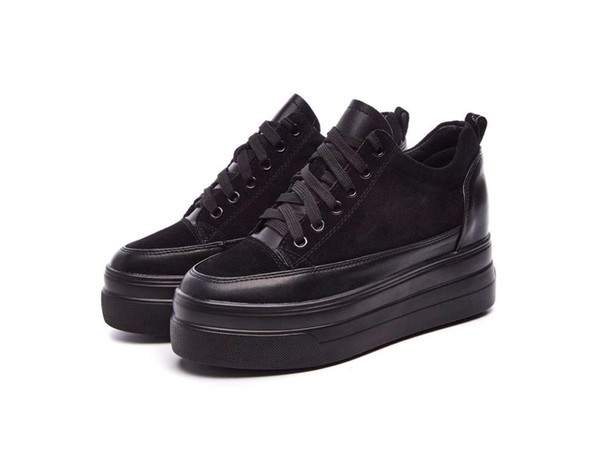 Fashionable muffin shoes, thick soled shoes, 2019 autumn new net red women's shoes, Korean version, all kinds of British lace up single cott
