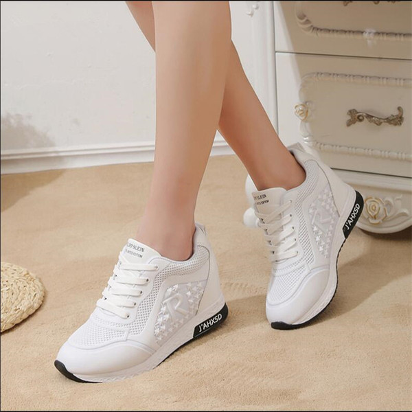 Hot Sale-Platform Wedges Women's Sneakers Spring High Increased Women's Shoes New Casual Shoes Q130