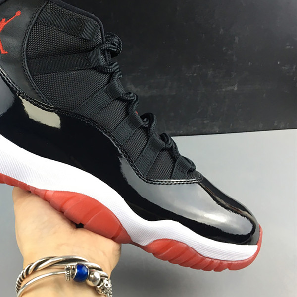 Air 11 High Bred 378037-061 Black Red 11s XI Kicks Men Basketball Sports Shoes Sneakers Best Quality Trainers With Original Box US7-13