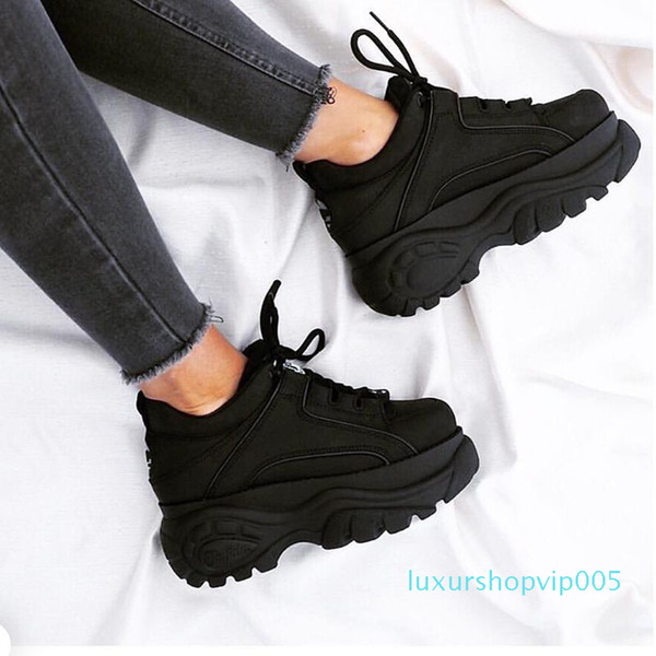 Hot Sale- Rubber/Leather/Polyester Genuine Leather Fashion London Dad Shoes Original Factory Buffalo Black 1339 Platform Sneakers