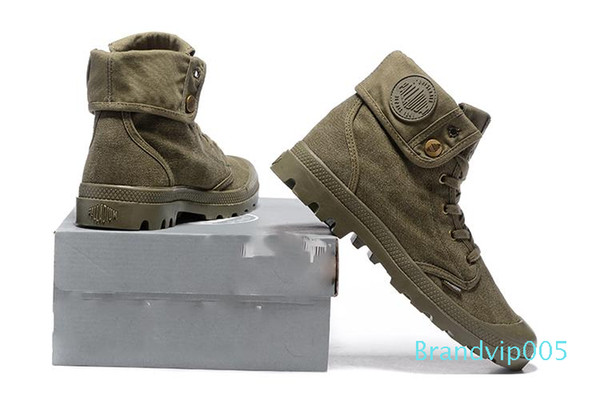 Hot Sale-Pallabrouse Army green Turn help Men Military Ankle Casual Shoes Men Casual Shoes Eur Size 39-45