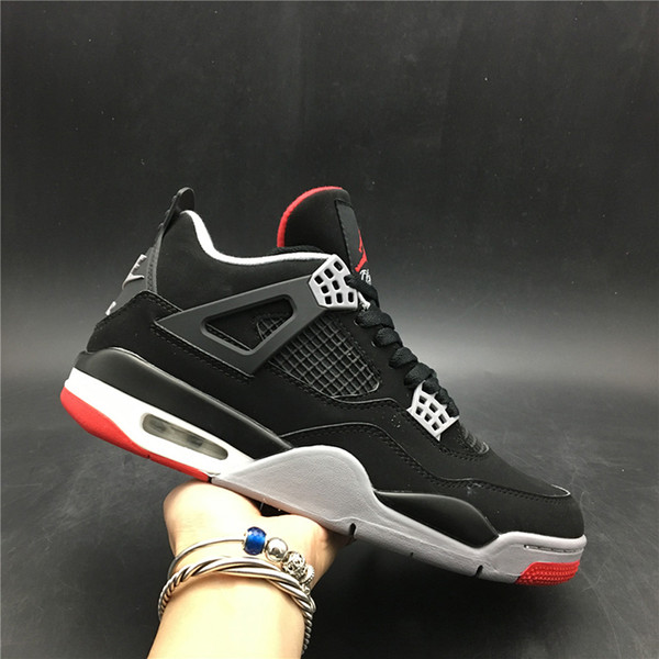 Air 4 OG Bred 308497-060 Black Red 4s IV Kicks Men Basketball Sports Shoes Sneakers Good Quality With Original Box