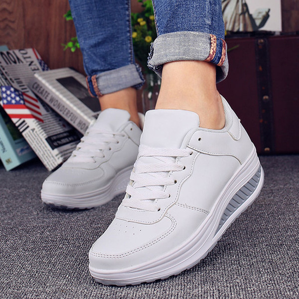 Women Sneakers White Platform Trainers Summer Wedges Casual Shoes Basket Femme Lace Up Zapatillas Deportivas Mujer