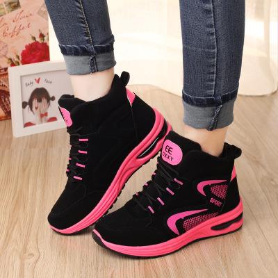 Fashion Women High Platform Shoes 5cm Height Increasing Ladies Sneakers Spring Trainers Pu Leather Breathable Casual Sneakers