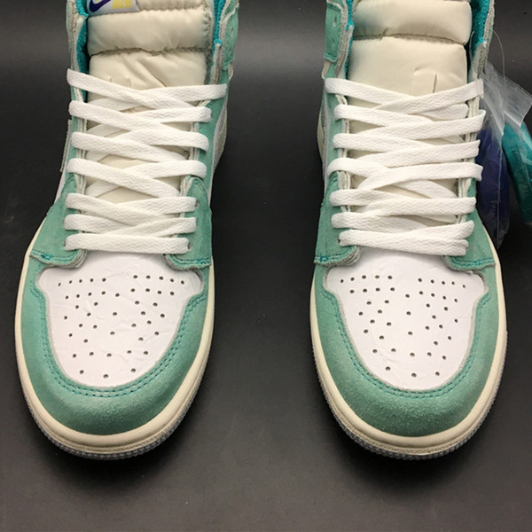 Air 1 High OG Turbo Green 555088-311 1s I White Women Men Basketball Sports Shoes Sneakers Top Quality Trainers With Original Box